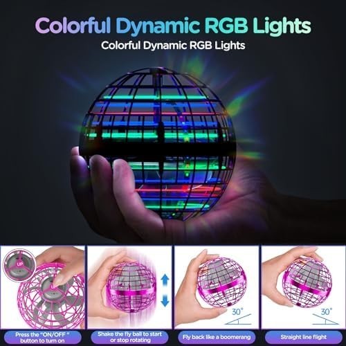 Hand-Controlled Flying Orb Ball Toy with RGB Lights for Kids & Teens