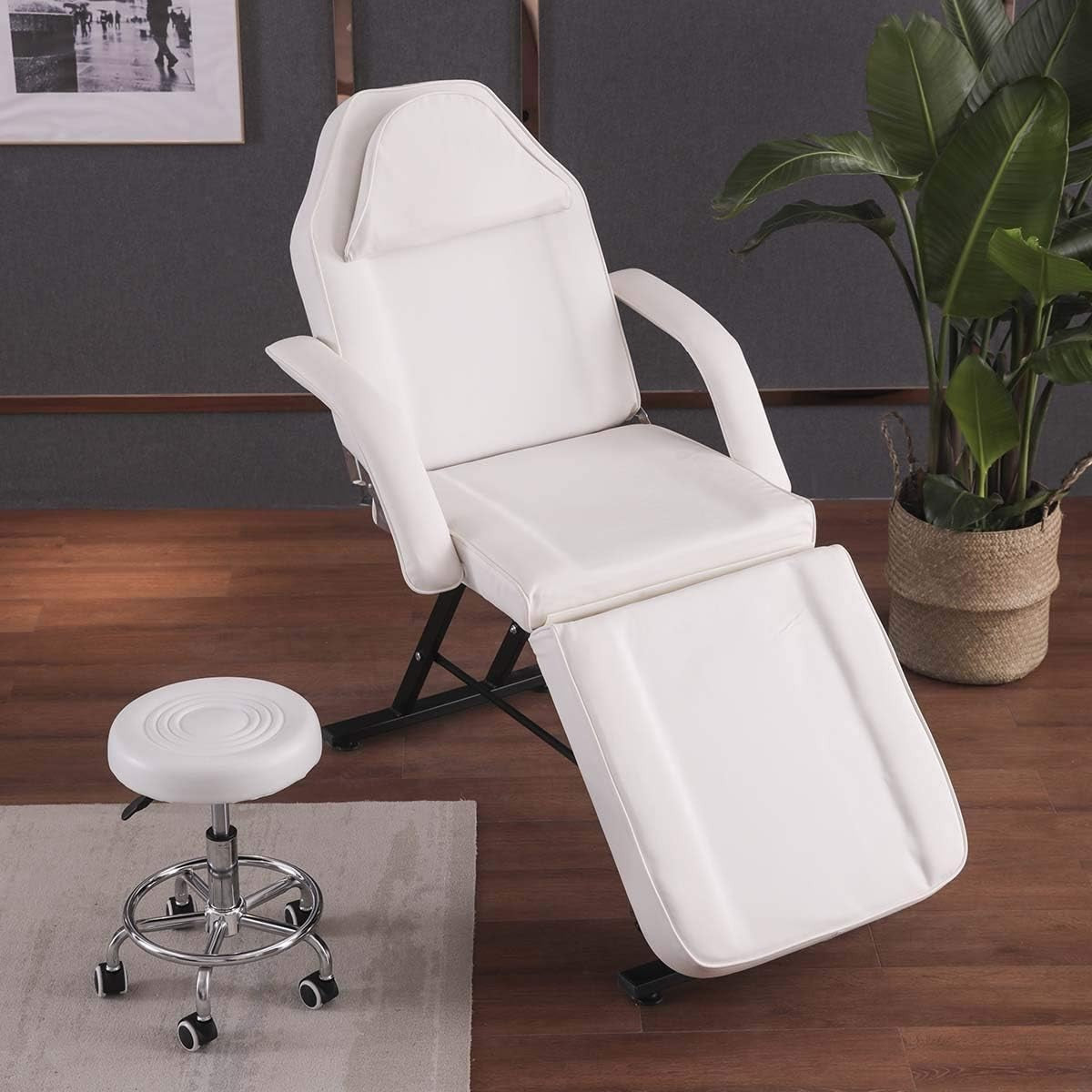 Adjustable Pedicure Massage Chair With Foot Spa Rolling Salon Stool