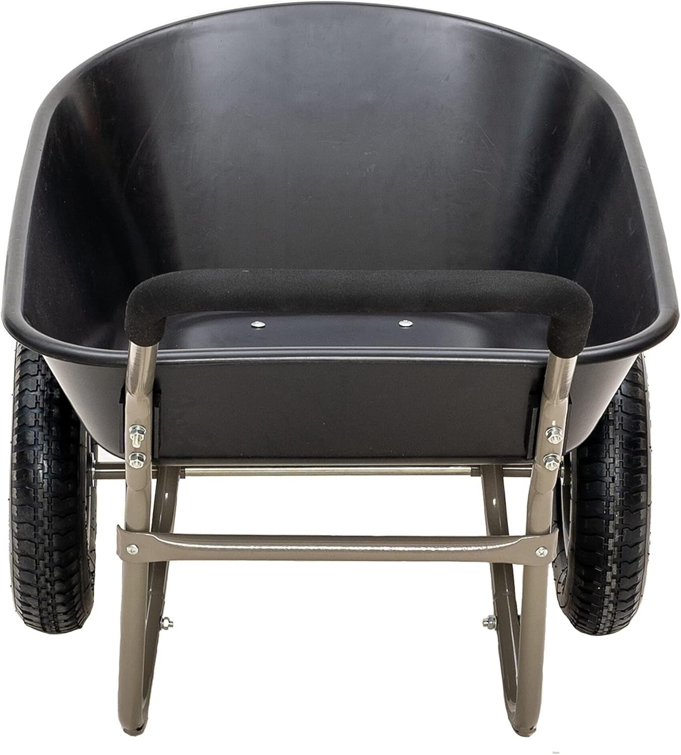 85L 2-Wheel Garden Wheelbarrow – Black – Pneumatic Tyres Heavy Duty 150kg Steel
