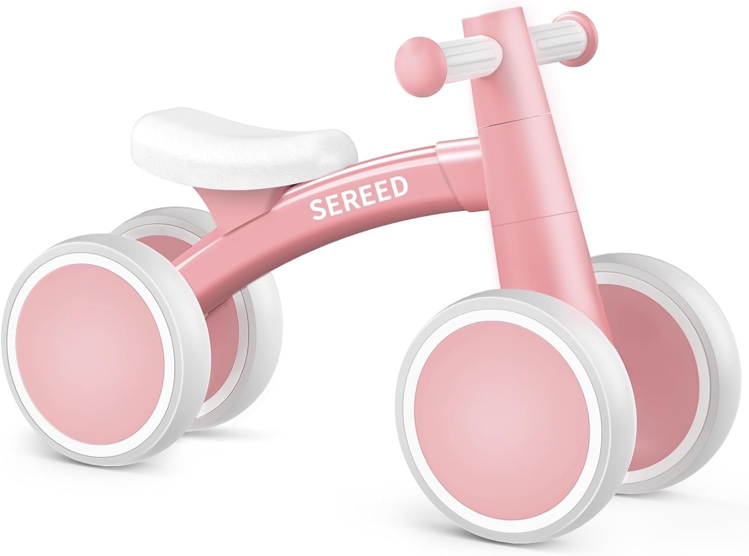 Baby Balance Bike 10 Inch 4 Wheel Toddler First Bike Pink 12-24 Months