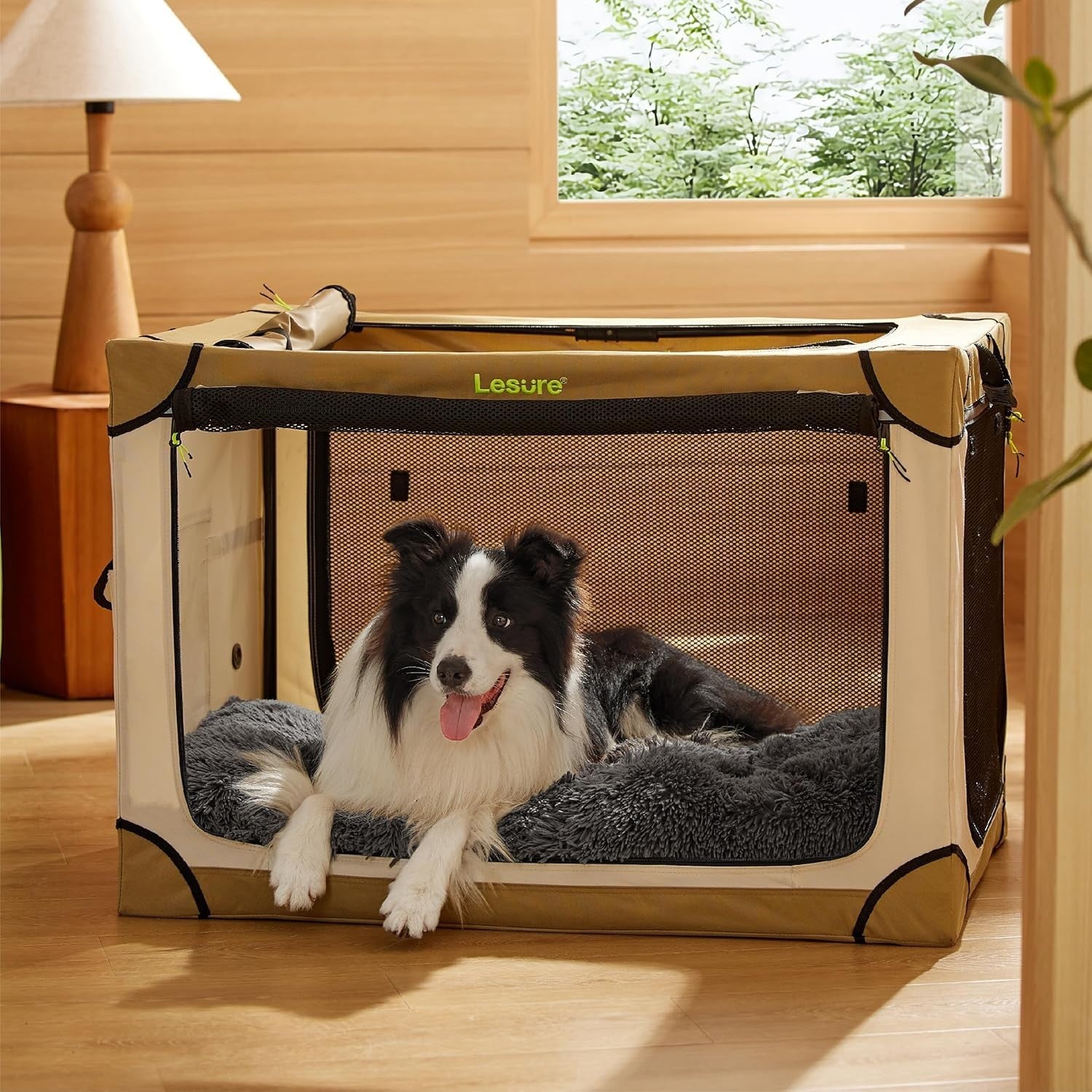 Large Fluffy Dog Crate Bed Washable Anti Slip 89x58cm