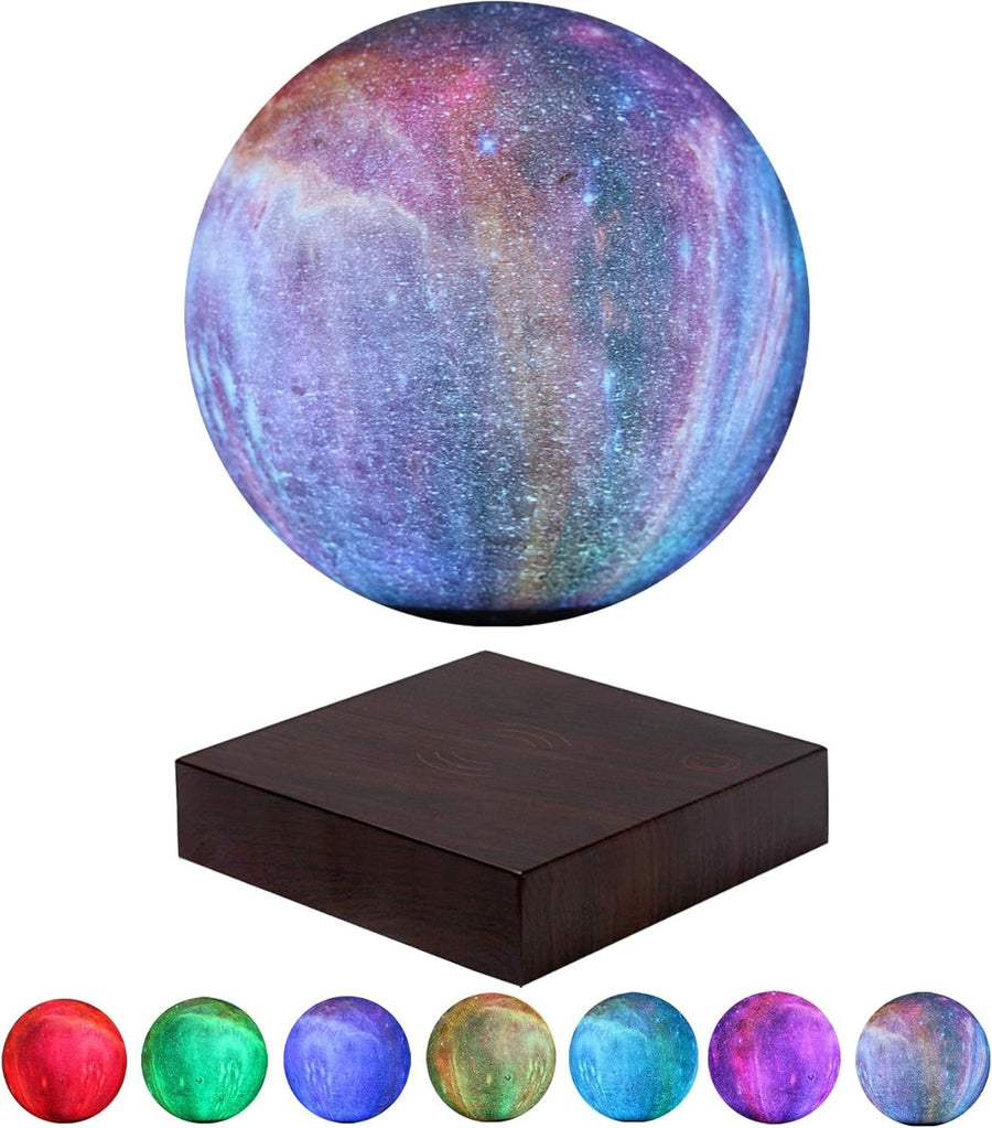 Lacquered Levitating Moon Lamp 7-Color Floating LED Light with Touch Control