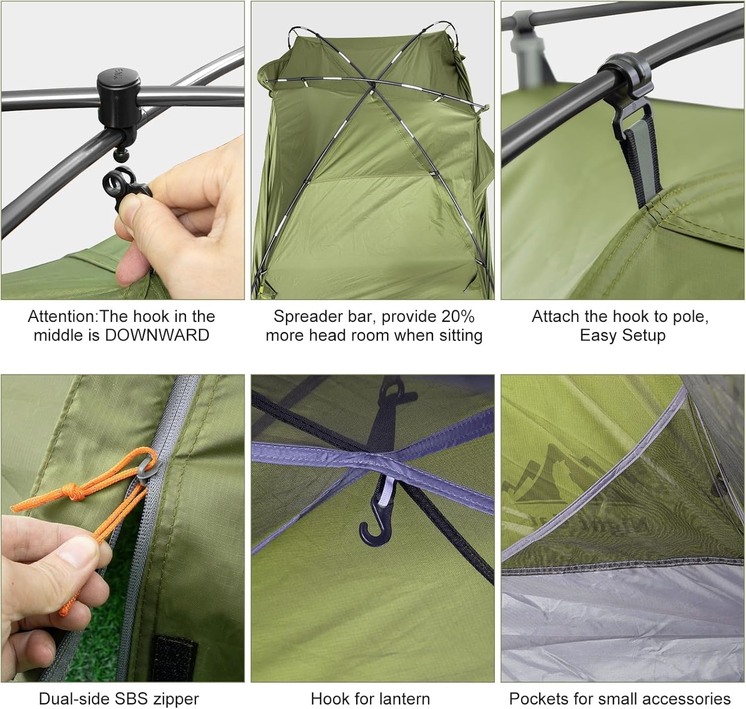 2 Person Camping Tent Waterproof Lightweight 2 Man Backpacking