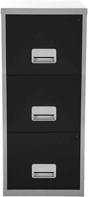 A4 3 Drawer Lockable Filing Cabinet Tall Steel Office Storage Unit