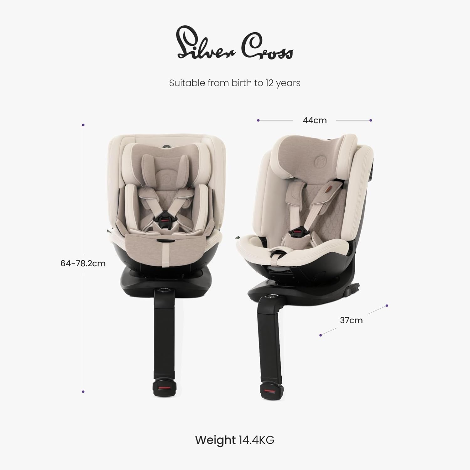 360° Rotating ISOFIX All-in-One Car Seat Birth–12 Years 5-Point Harness