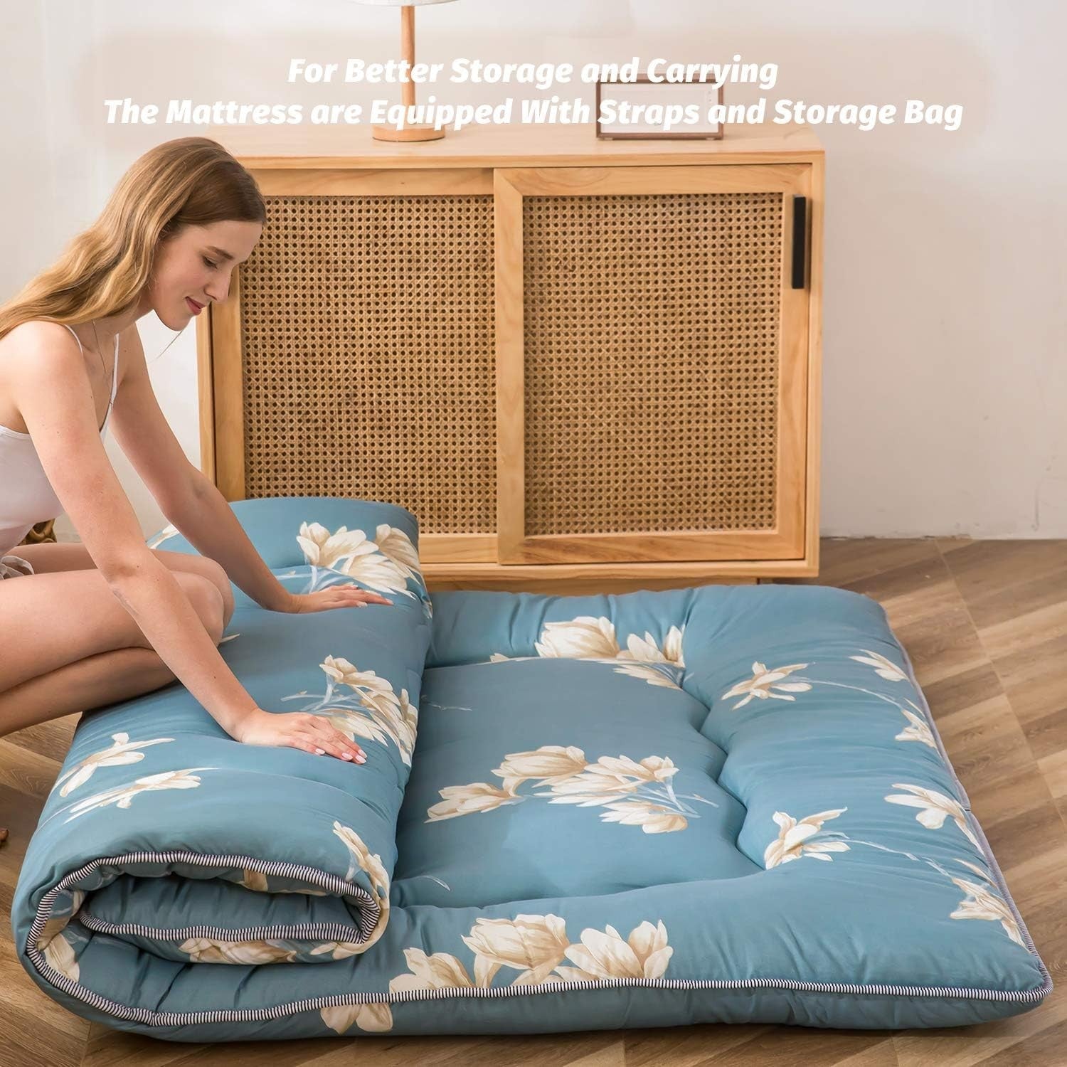 King Floor Futon Mattress Tatami Bed Thick Foldable Guest Sleep Pad