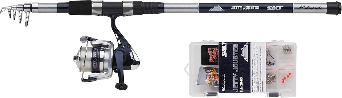 Sea Fishing Rod & Reel Combo – 2.4m Inshore/Jetty Spinning Kit with Lures