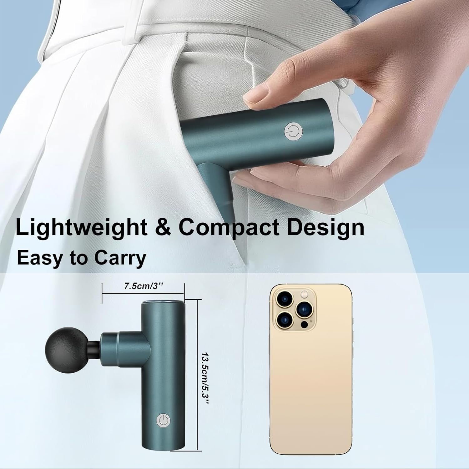 Mini Massage Gun 3800RPM Deep Tissue Muscle Relief Portable 5 Heads Quiet