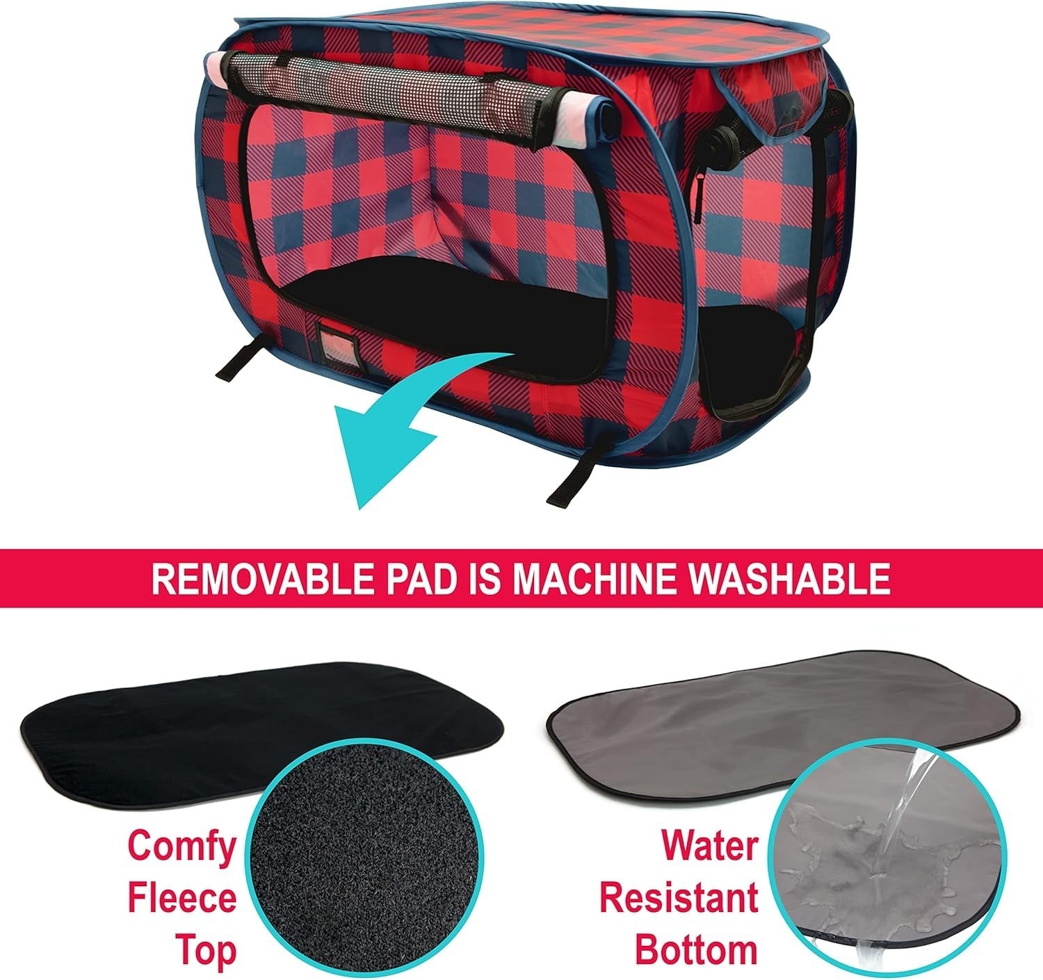 Portable Cat & Dog Travel Kennel Crate w/ Pad | Waterproof, Foldable, 80cm