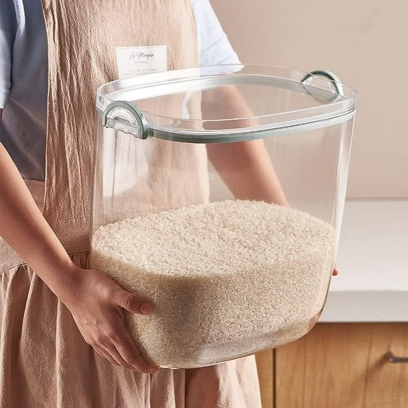 Large Airtight Rice Storage Container 10KG Food Bin with Measuring Scoop