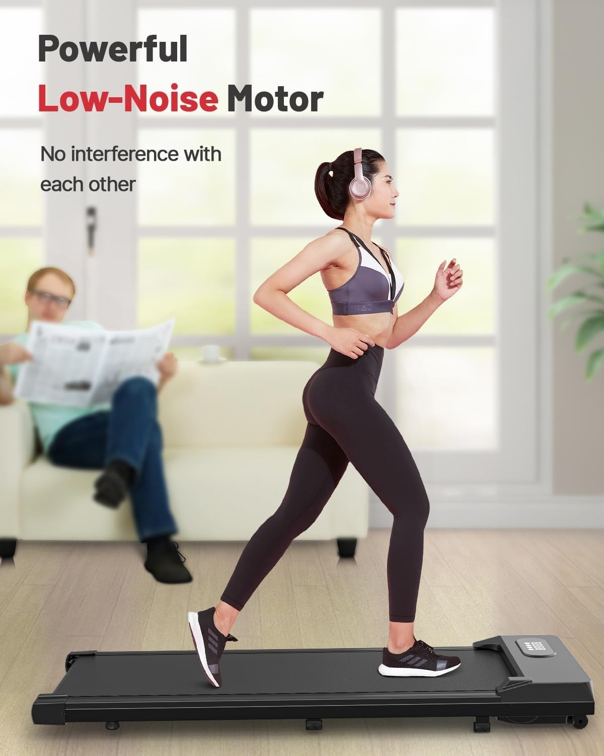 Walking Pad Treadmill Incline Under Desk 8km/h Portable Home.