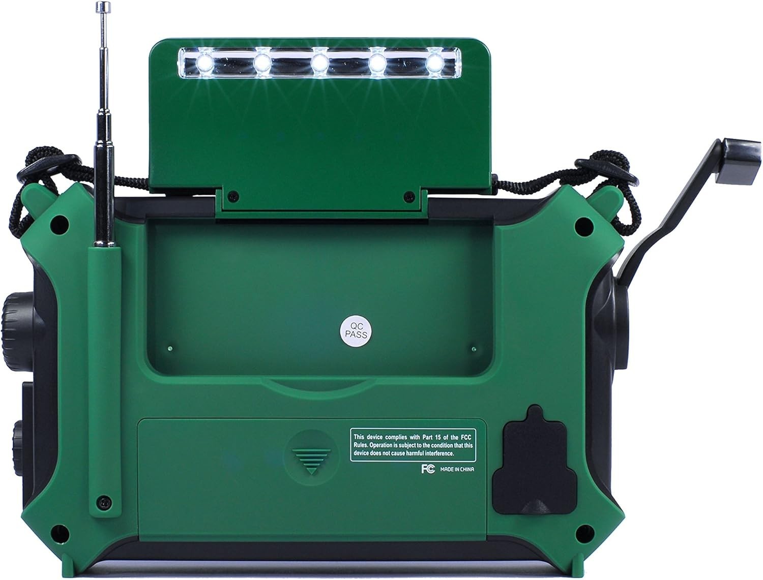 Emergency Weather Alert Radio Solar Hand Crank AM FM SW 7 Band Green