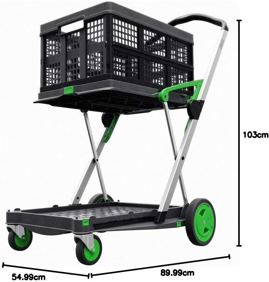 Two-Tier Folding Trolley – Portable Collapsible Cart for Workshop & Home