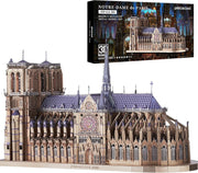 382pc 3D Metal Cathedral Puzzle Stainless Steel Model Kit DIY Decor
