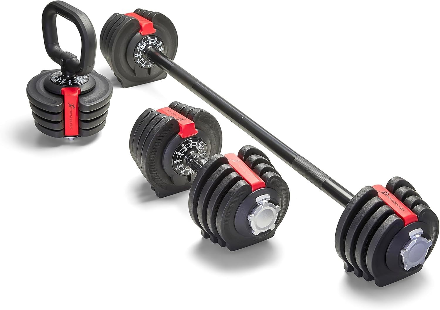 3-in-1 Adjustable Smart Weight Set 2–19kg Dial Barbell Dumbbell Kettlebell