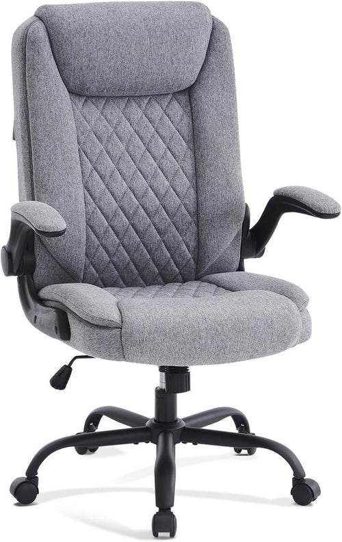 Ergonomic Office Chair Grey Desk Swivel Seat Adjustable Height Lumbar 150KG Max