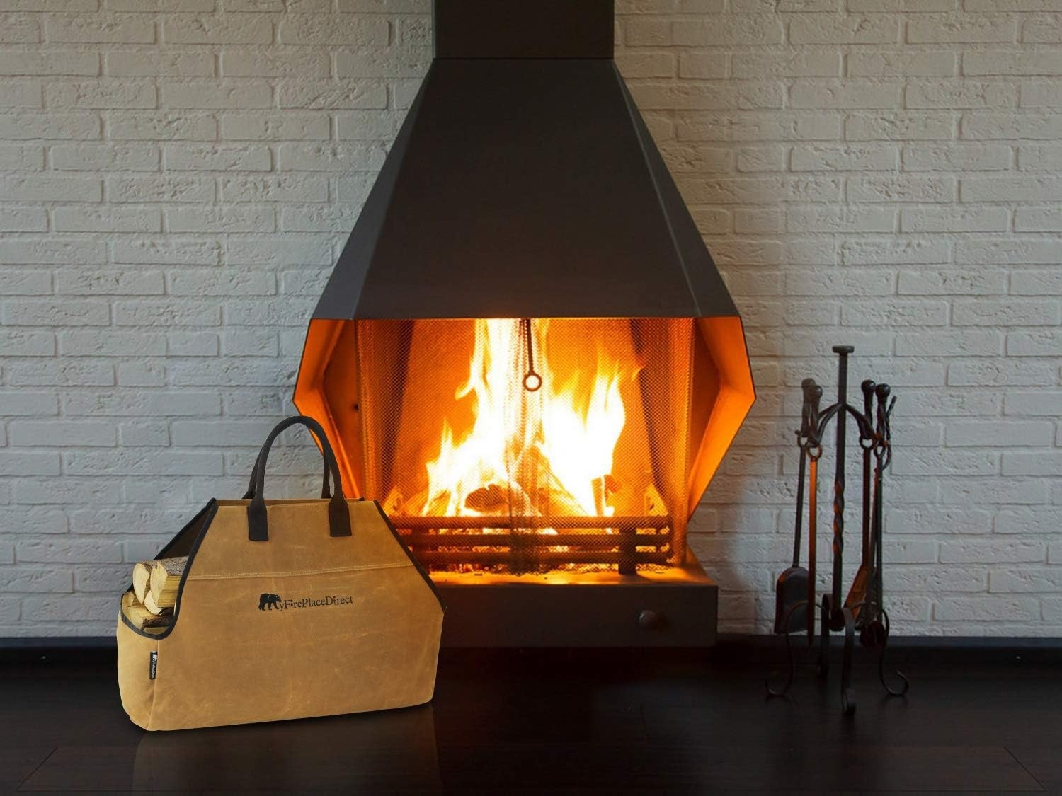 Extra Large Firewood Log Carrier Waterproof Heavy Duty Canvas Bag Handles