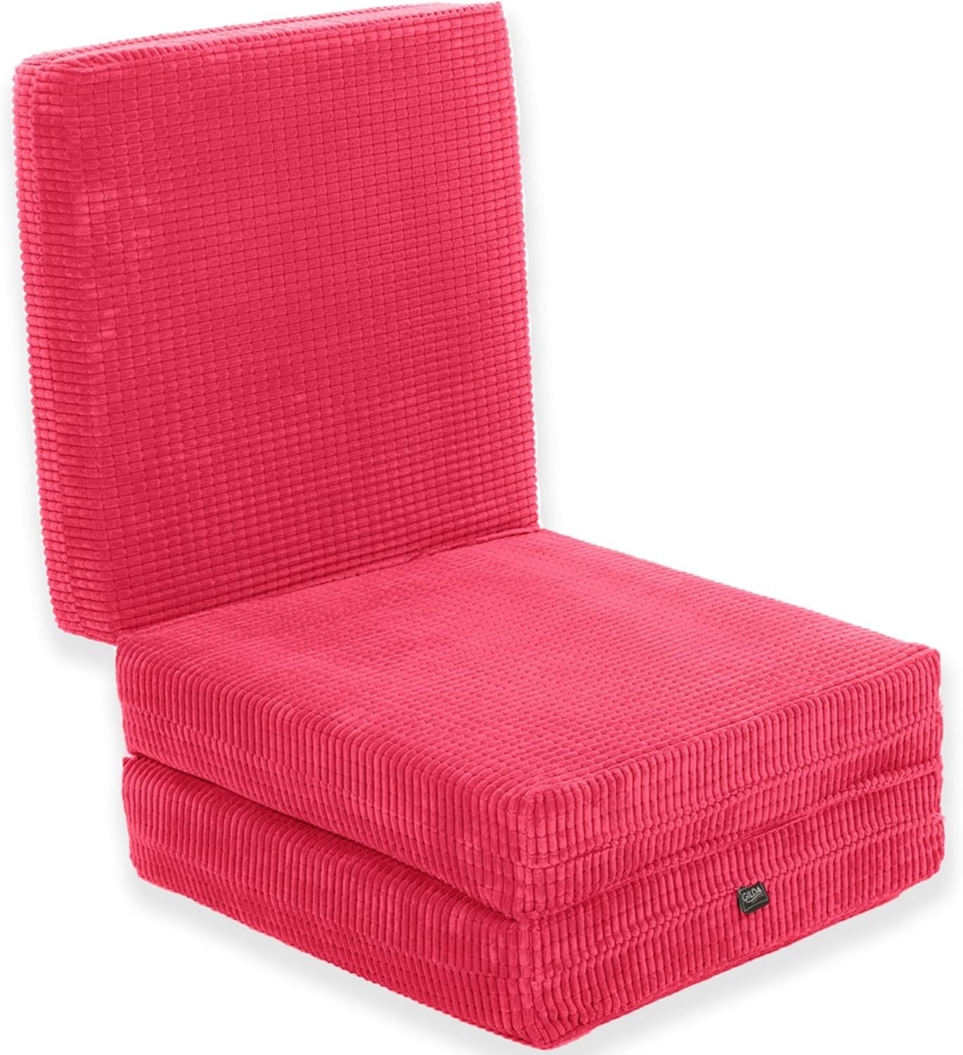 Z Bed Chair Futon Mattress Pink Fold Out Single Sofa Bed Footstool Seat