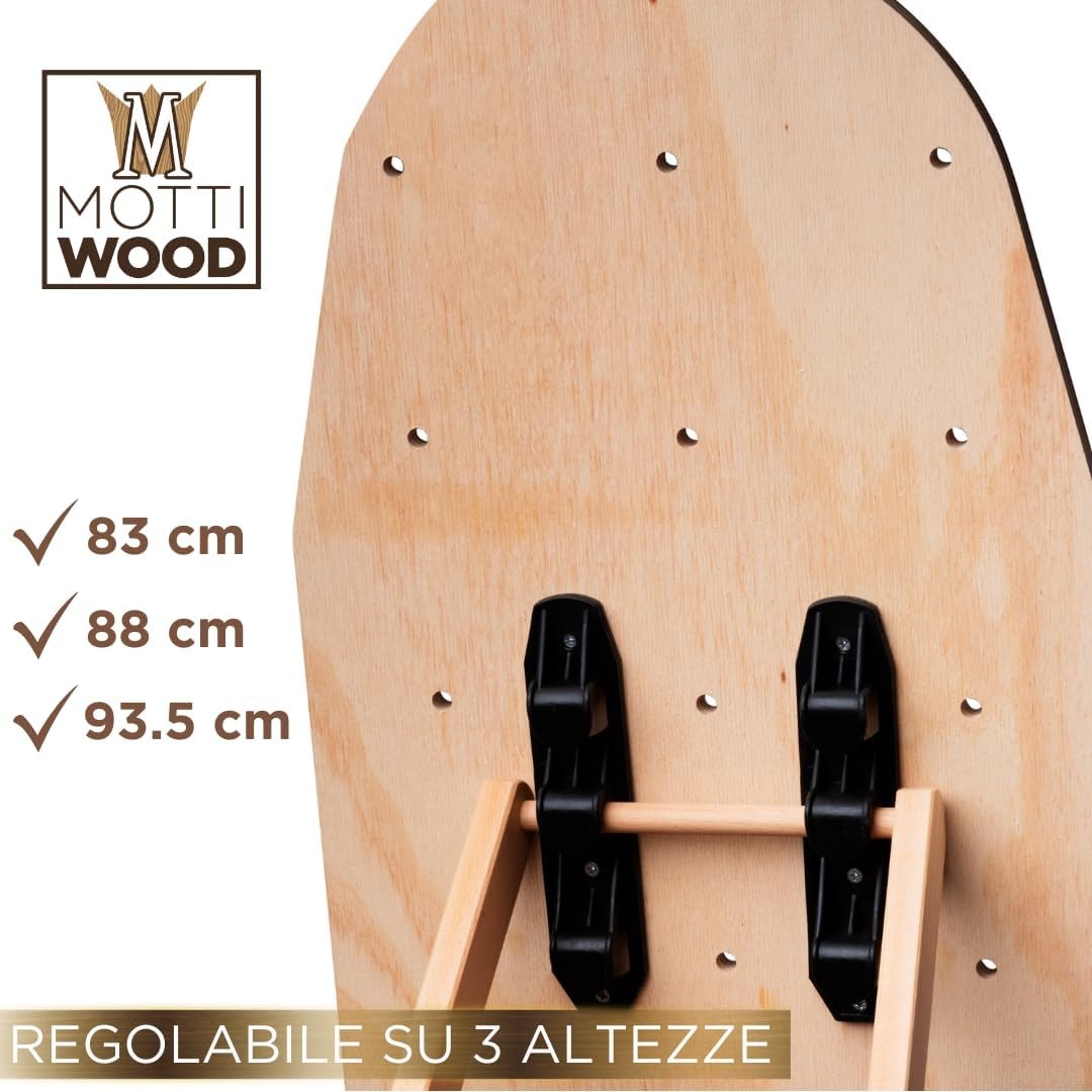 Extra Large Wooden Ironing Board Adjustable Height Foldable Breathable 143cm