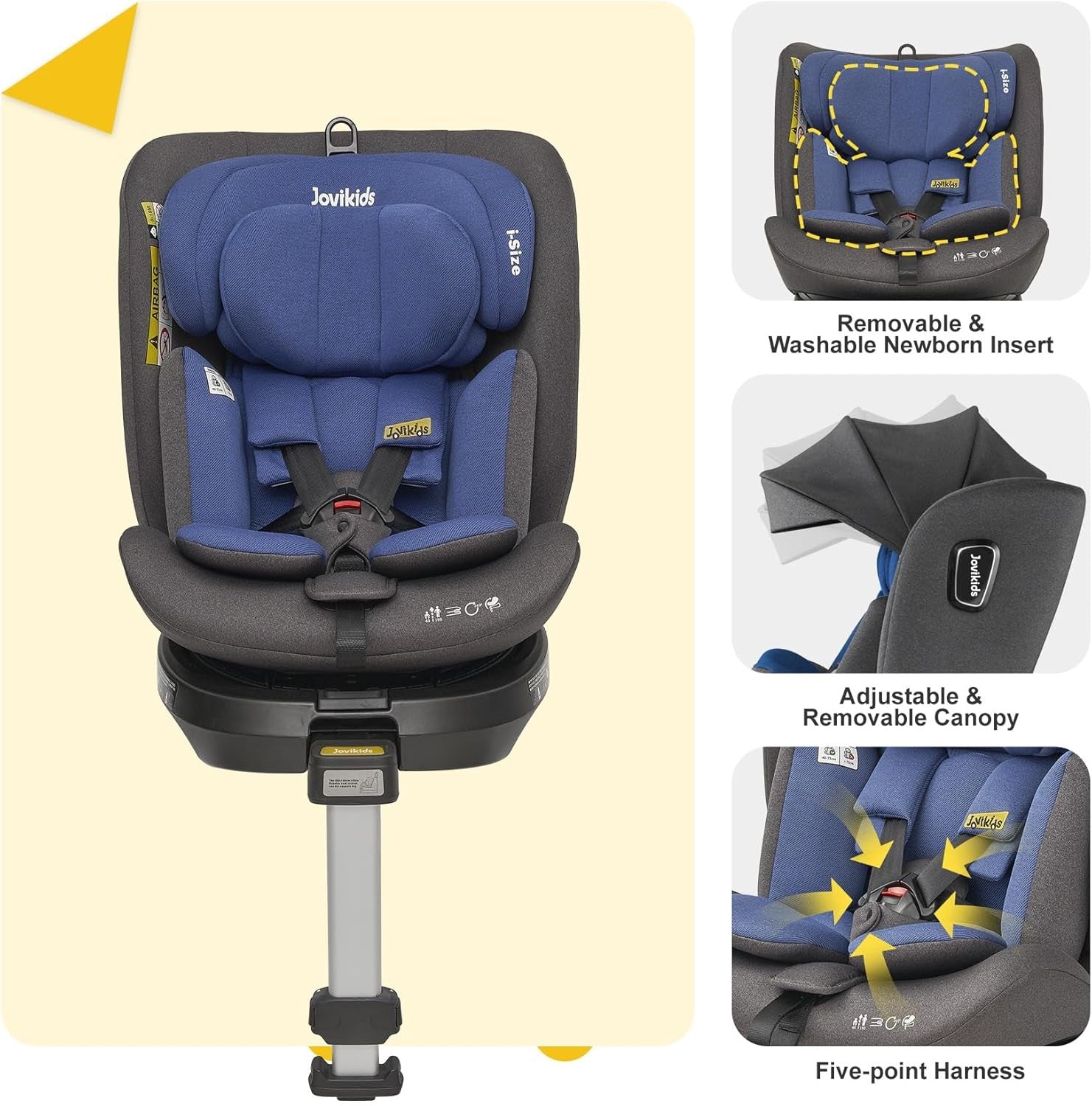 360° Rotating i-Size Baby Car Seat ISOFIX 40–150cm Recline Safety