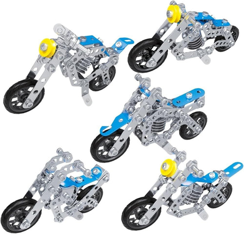 STEM Metal Motorcycle Building Kit 139pcs Toy Model Set for Kids Age 5+
