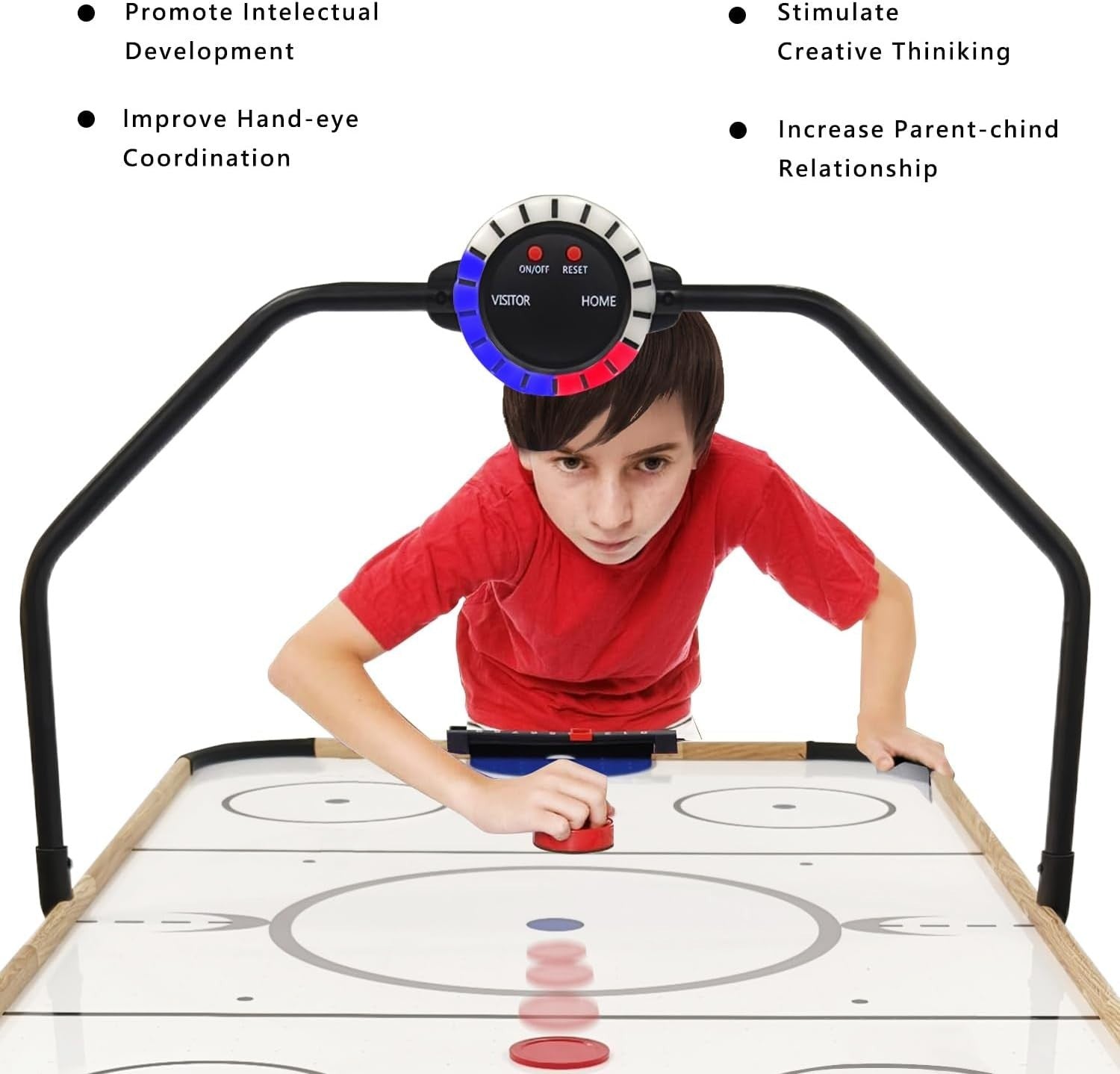 54 Inch LED Air Hockey Table Electronic Scoreboard 12V Motor Arcade