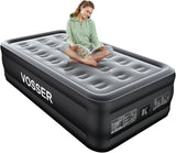 Single Air Mattress Built In Pump 18” Raised 2 Min Inflating Black Air Bed