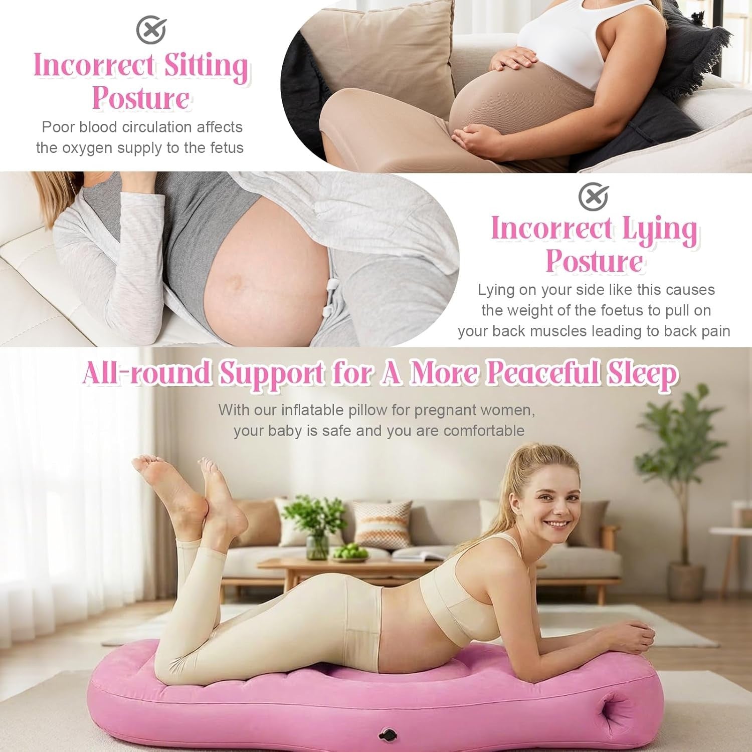 Pregnancy Pillow Mattress with Belly Hole Full Body Support Sleep Aid