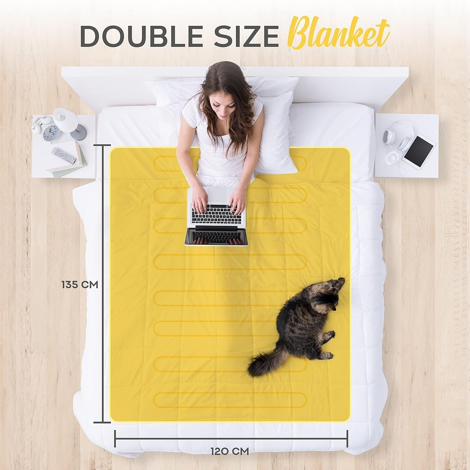 Double Electric Underblanket Fleece Heated Mattress Cover Fast Heat Washable