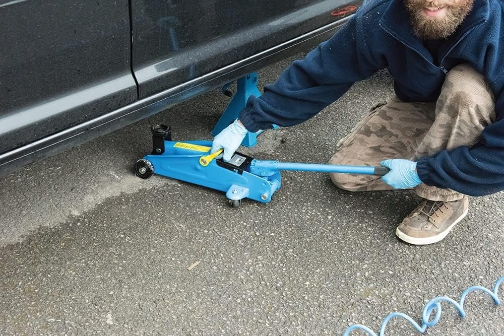 2 Ton Hydraulic Trolley Jack 135–335mm Quick Lift Heavy Duty Steel Blue
