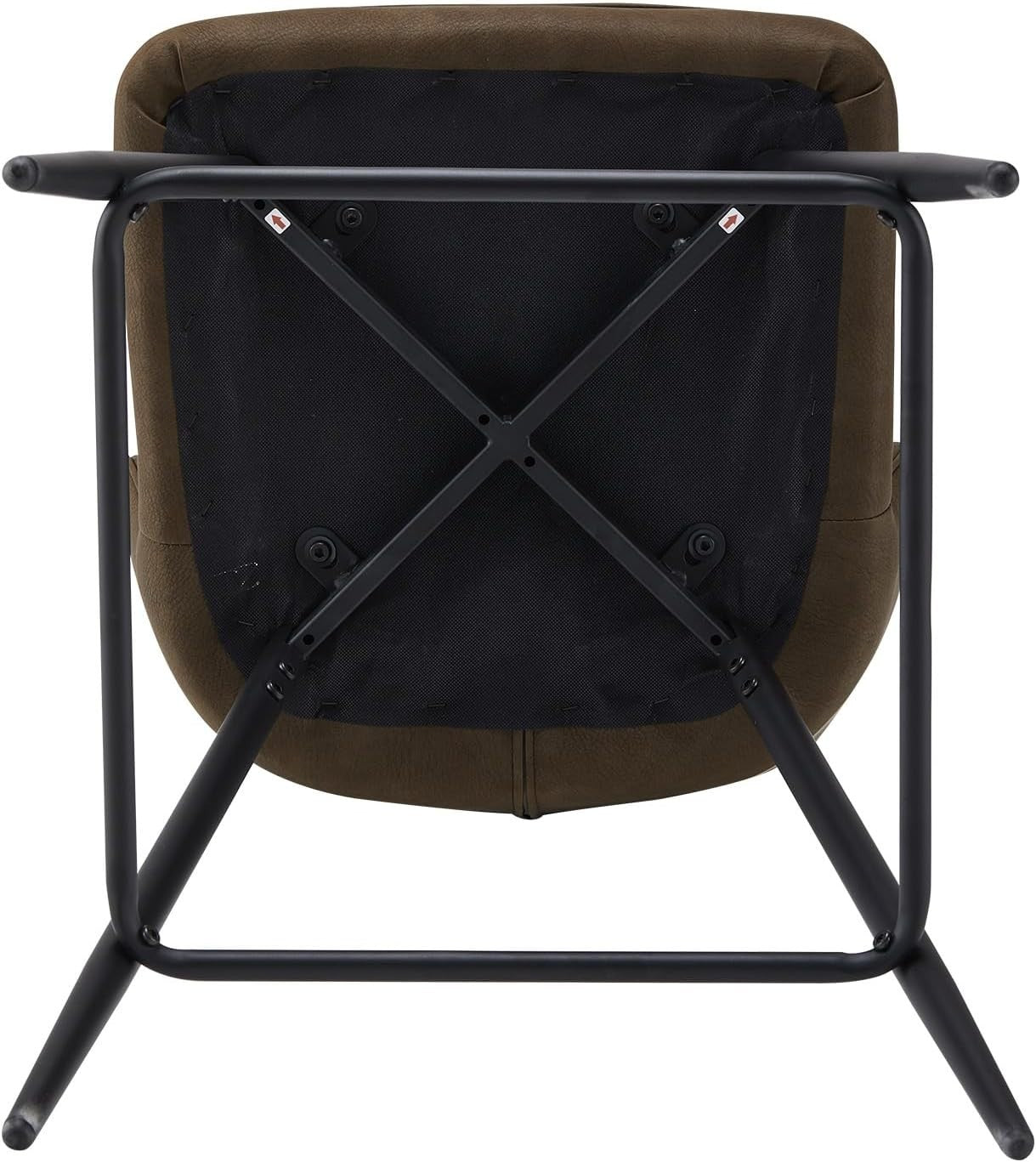 Cream Bar Stool Set of 2 | Faux Leather Counter Stools with Back & Arms