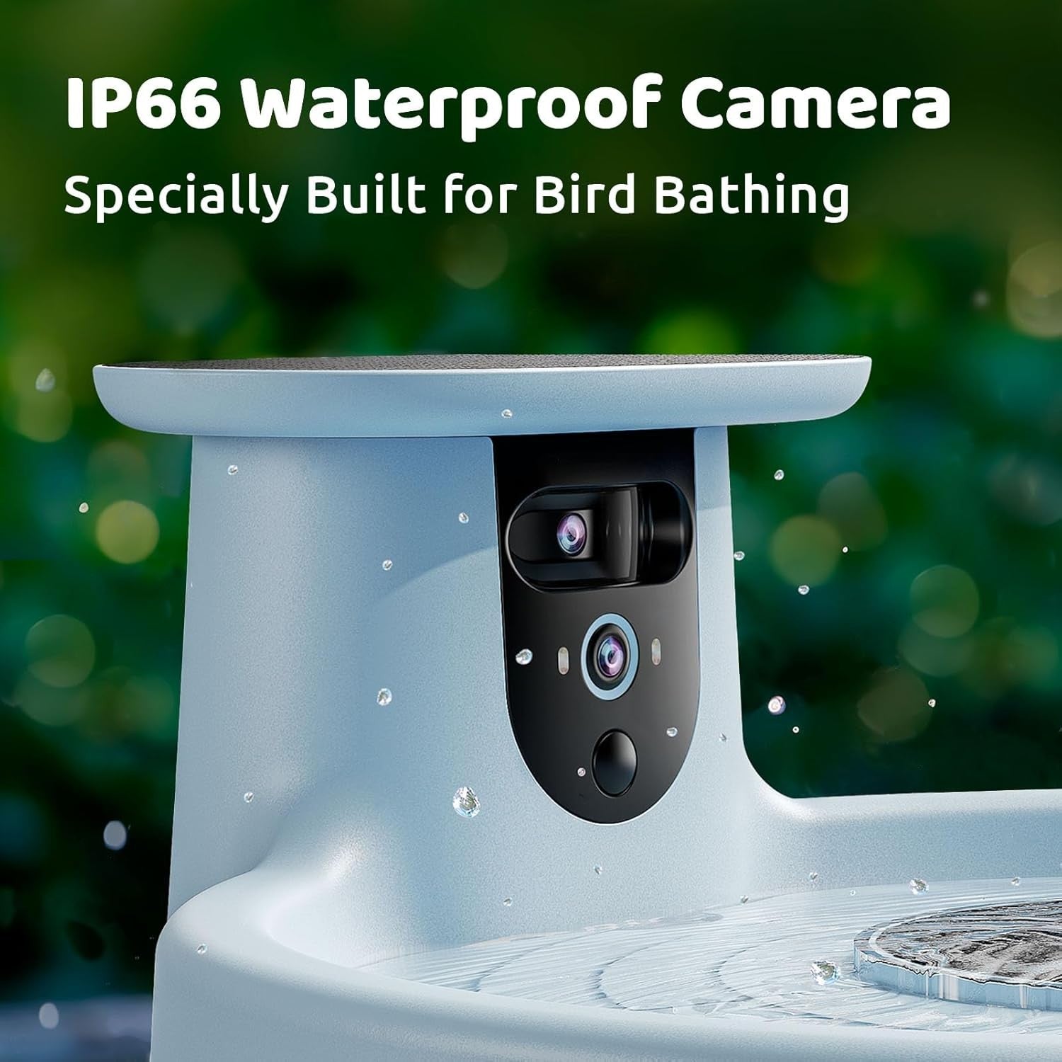 Smart Solar Bird Bath with Camera Dual Lens Auto Video Bird Feeder Fountain