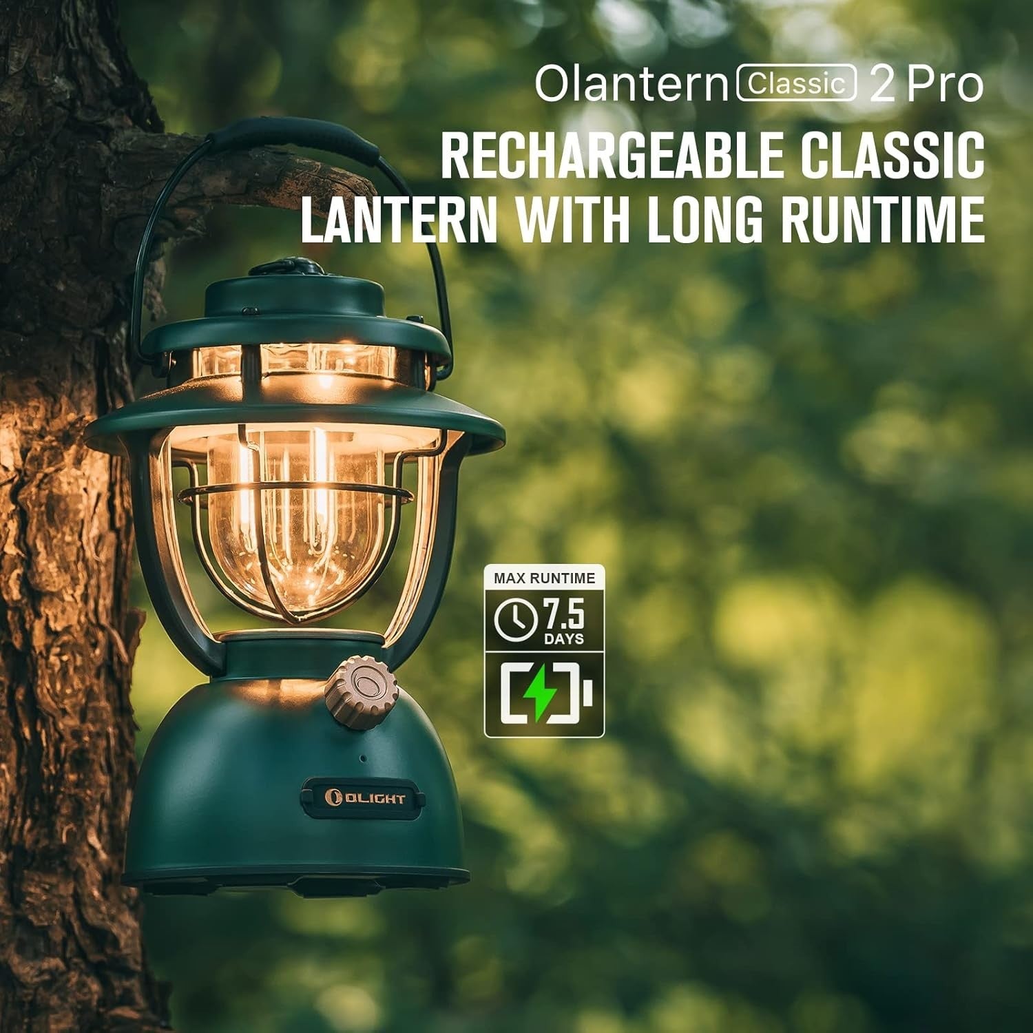 Olantern Classic 2 Pro 300LM Forest Green Retro LED Camping Lantern