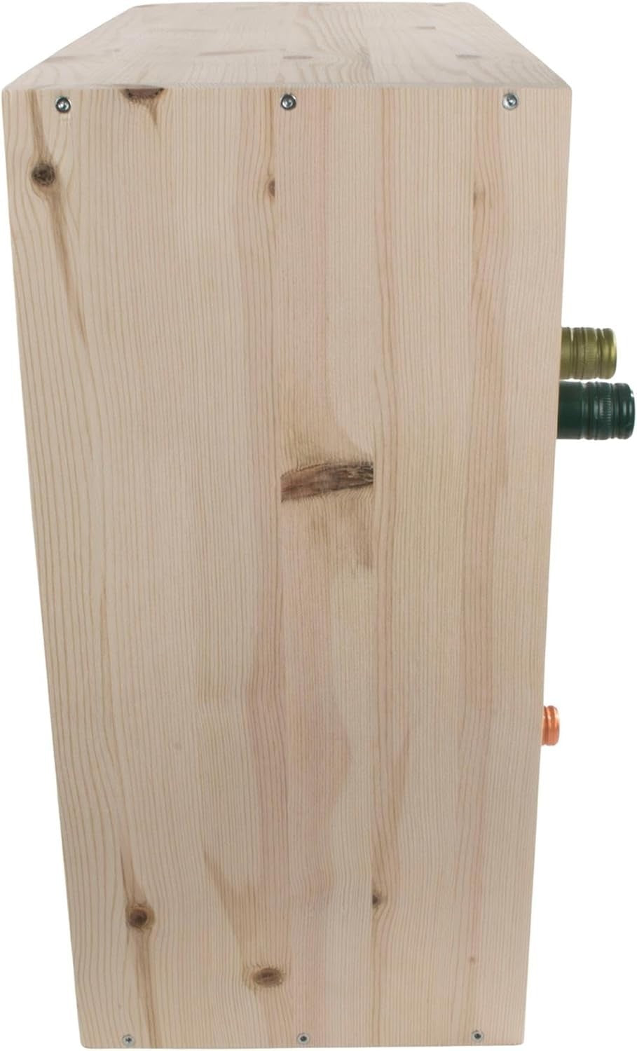 Solid Pine Wine Rack 25 Bottle Storage Free Standing Rustic Display Unit