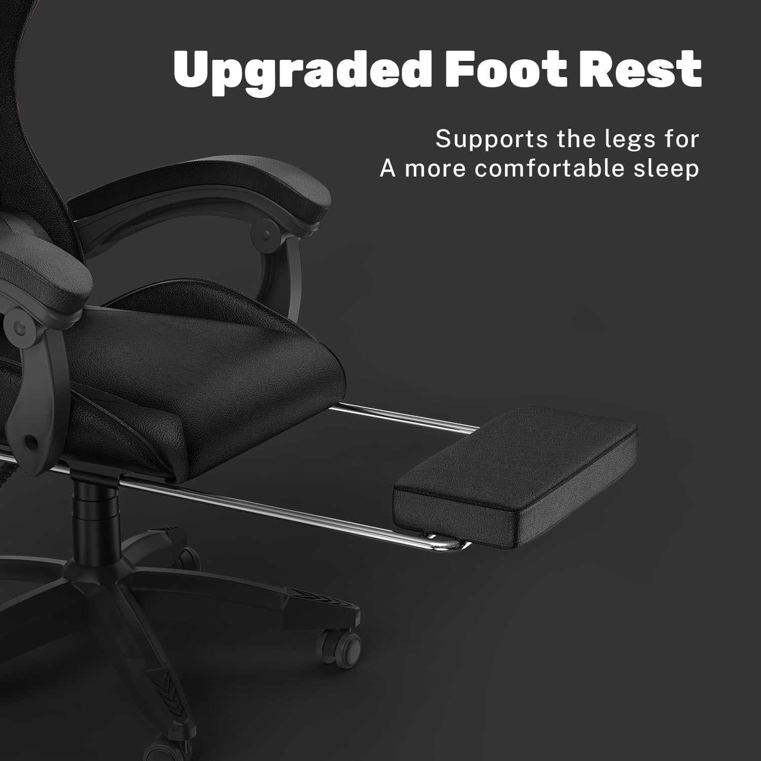 Ergonomic Gaming Chair Recliner w/ Footrest Lumbar Support Black