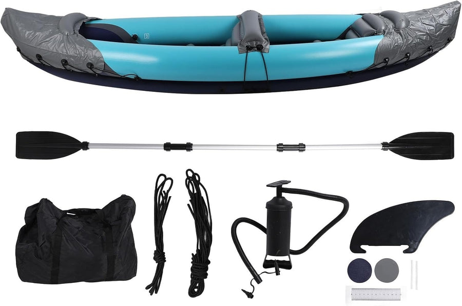 2 Person Inflatable Kayak Heavy Duty PVC Canoe w/ Pump Paddles