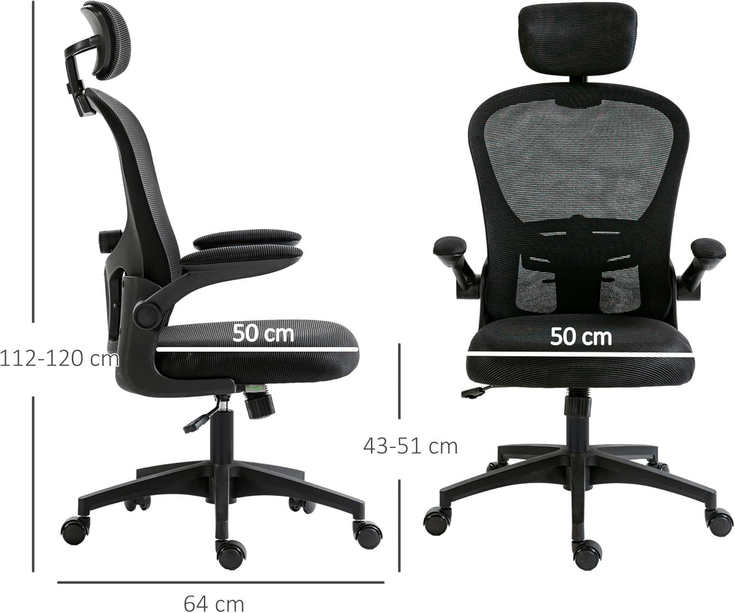 Adjustable Ergonomic Office Desk Chair Mesh Back Lumbar Support Swivel Wheels