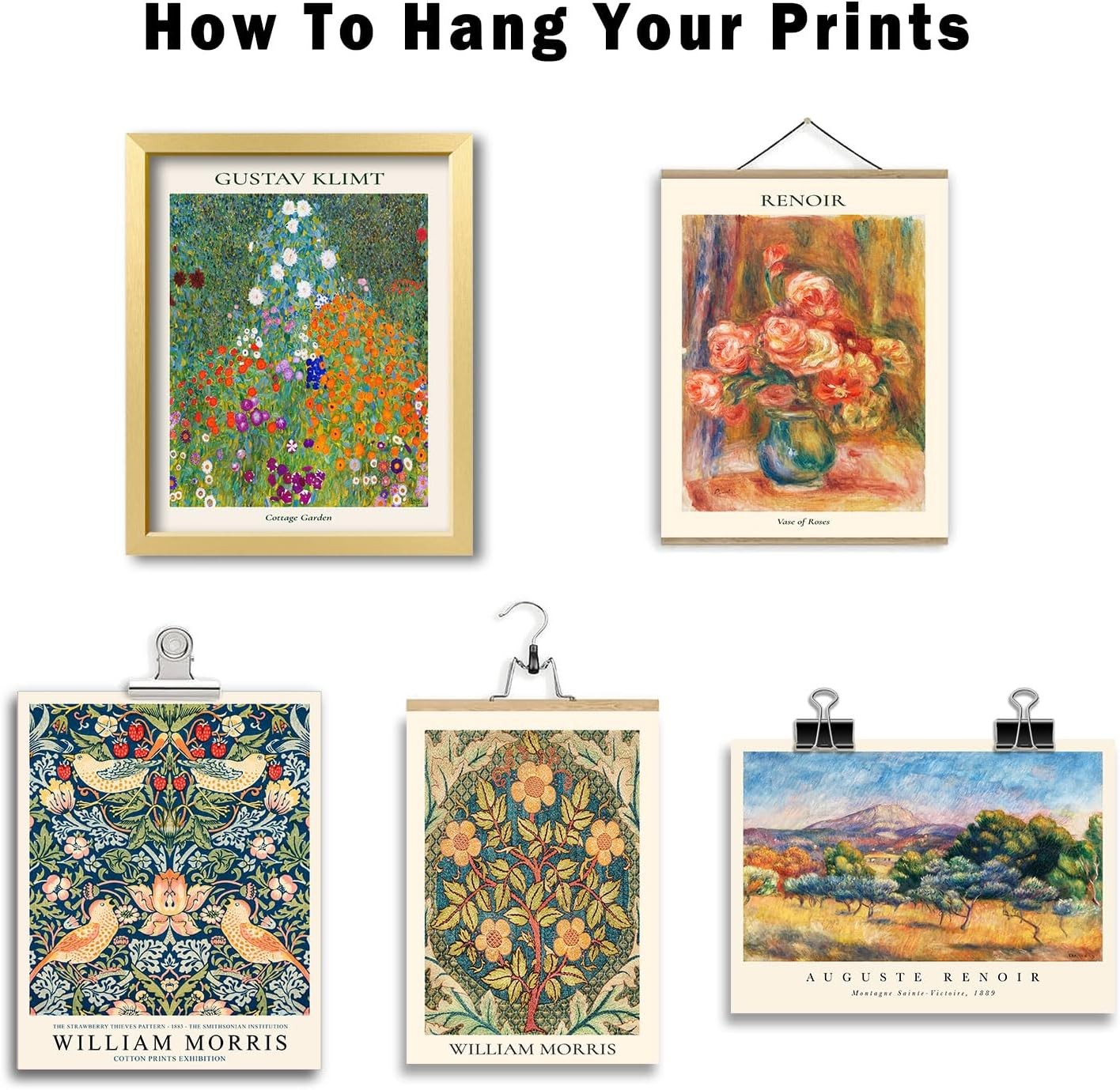 Vintage Eclectic Wall Art 16pc 11x14in Floral Gallery Poster Set