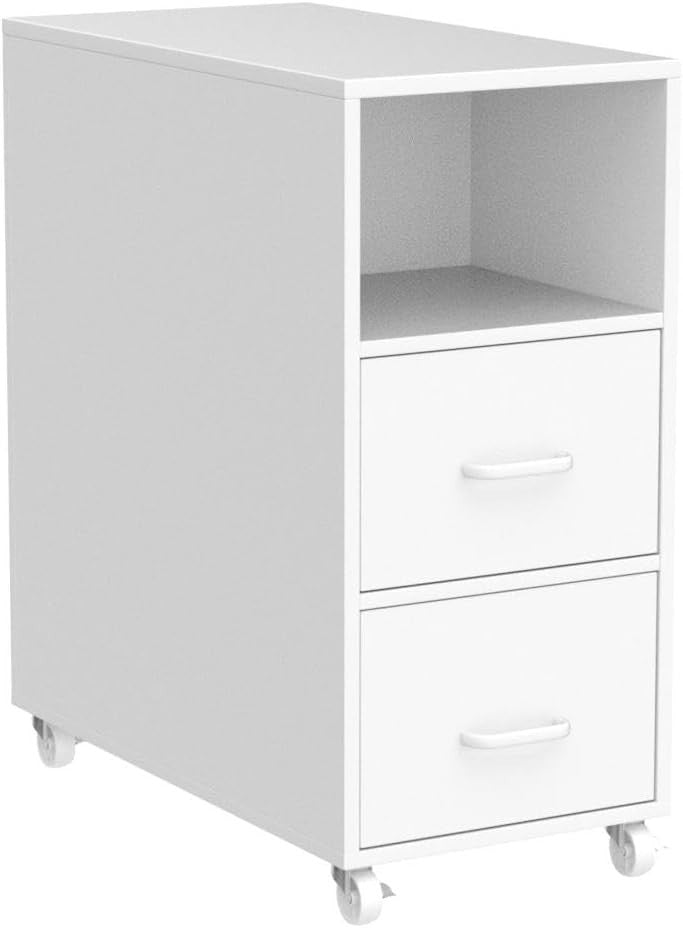 Under Desk File Cabinet With Open Shelves Rolling Office Storage Unit