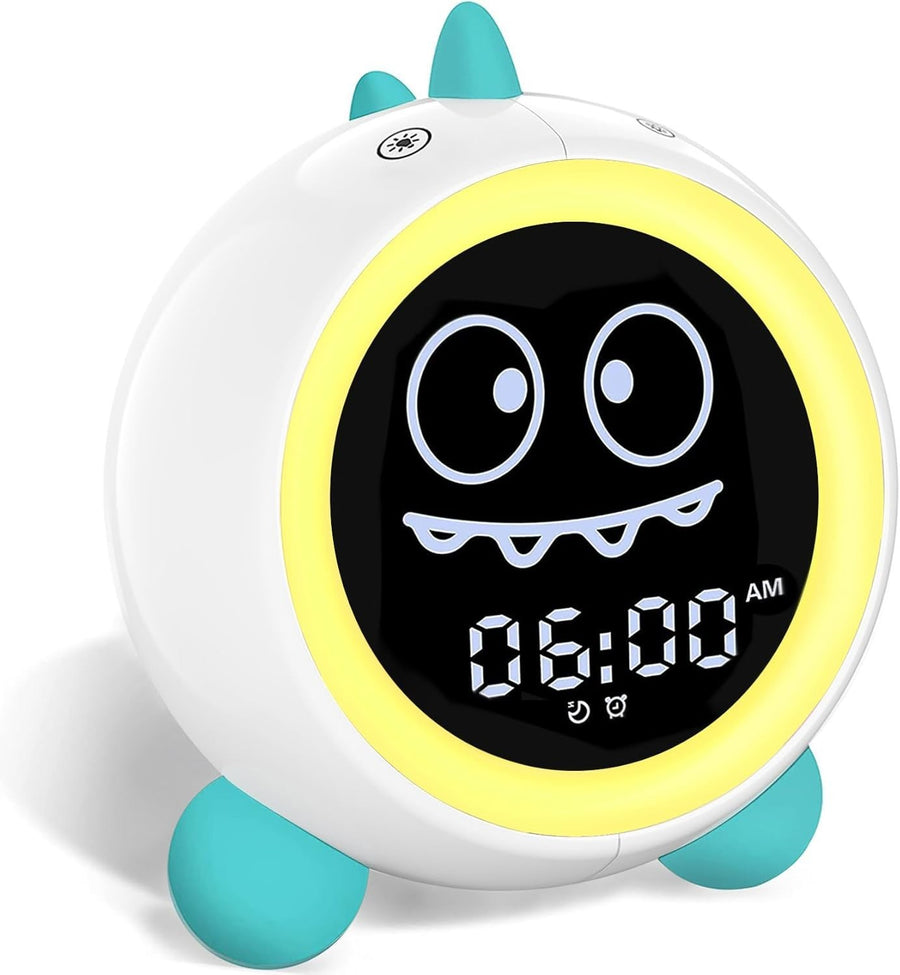Toddler Sleep Training Clock with Night Light & Sound Machine Green