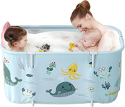 Portable Foldable Bathtub 120x50x55cm Adult & Kids Spa Tub – Ocean Style