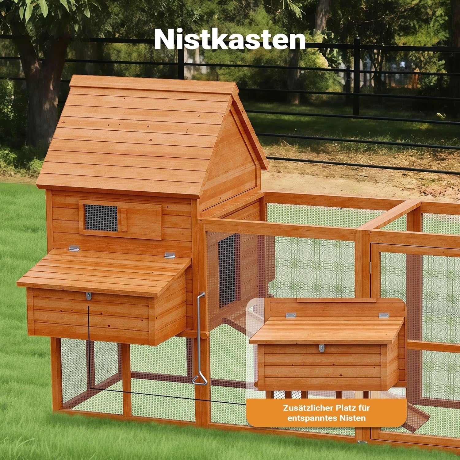 Large Chicken Coop with Run 310x150x150cm Wooden Hen House