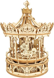 3D Wooden Carousel Puzzle with Music & Easy Assembly – Teens & Adults