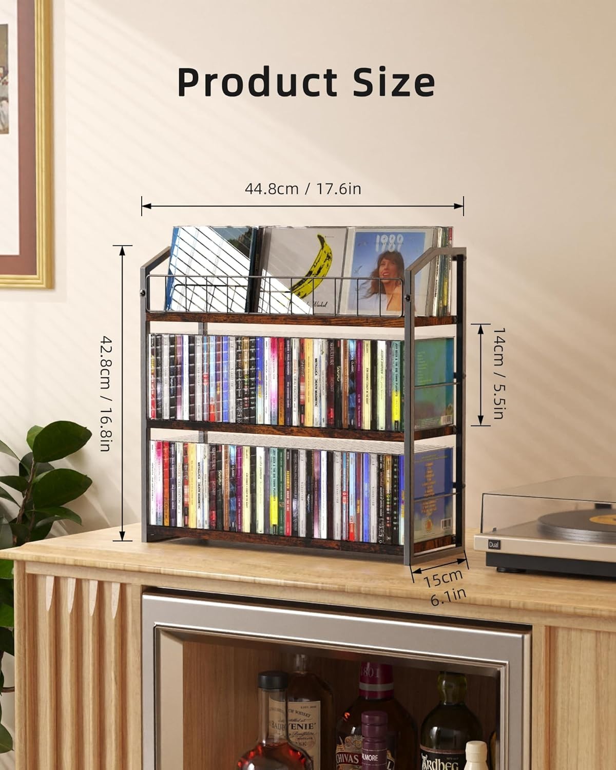 3 Tier CD Storage Rack Holds 123 CDs Desktop Display Shelf Organizer