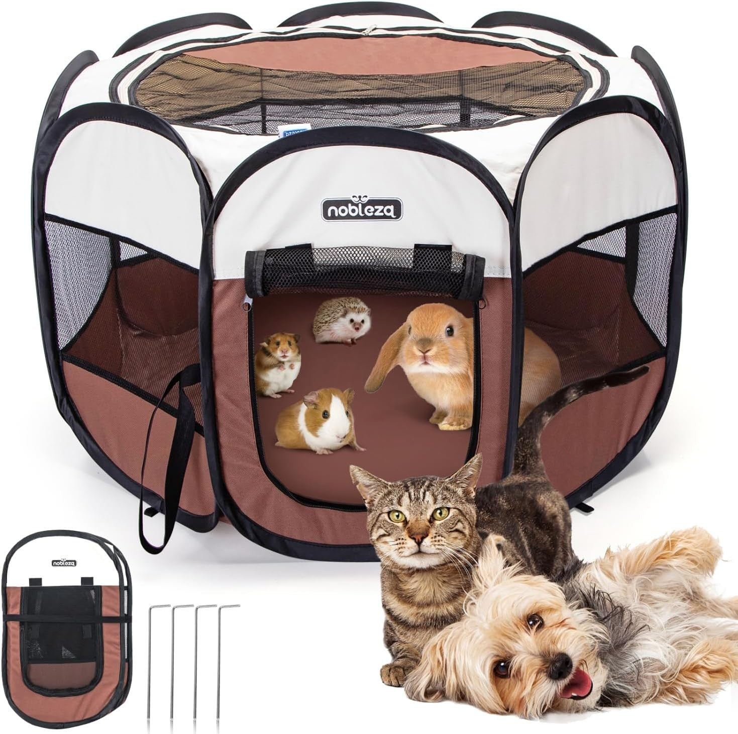 Portable Foldable Pop-Up Puppy Playpen Indoor Outdoor Pet Cage 62x62x45cm