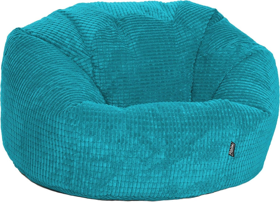 Giant Teal Bean Bag Chair for Adults & Kids – Soft Corduroy Lounge Seat
