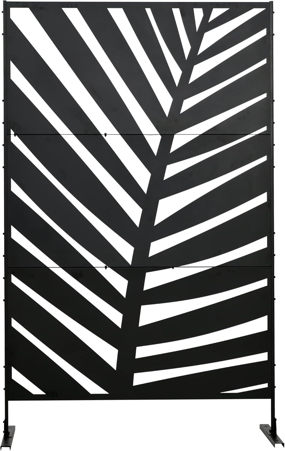Garden Privacy Screen Freestanding Metal Divider Banana Leaf 6.5FT Outdoor Panel