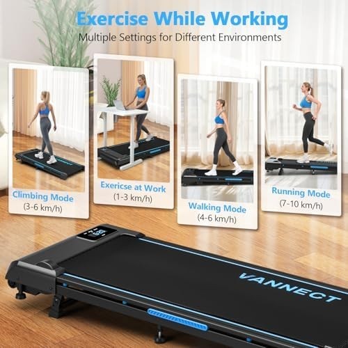 4-in-1 Walking Pad Treadmill with 9% Incline 1-10KM/H LED Remote
