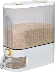 10KG Rice Storage Container Clear Grain Dispenser with Date Dial Cup