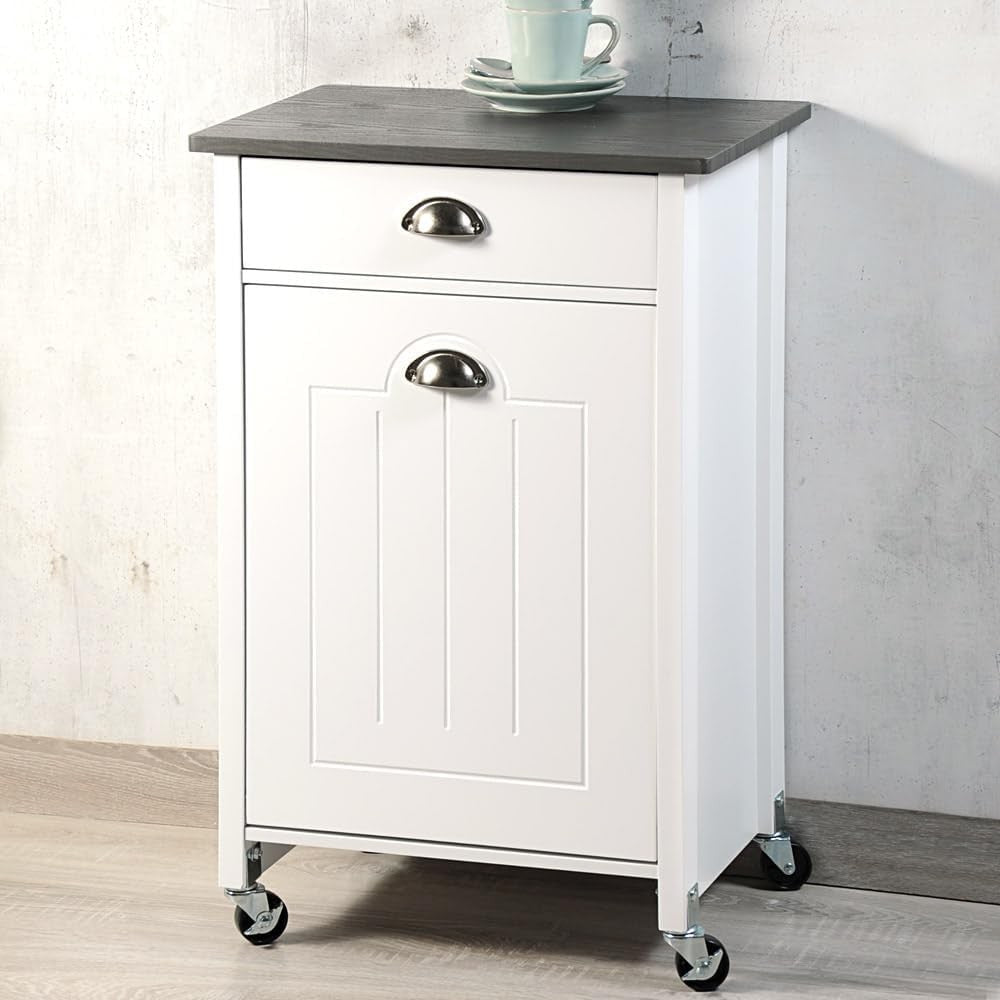 Kitchen Trolley Waste Recycling Bin Cabinet Drawer Wheels Space Saving